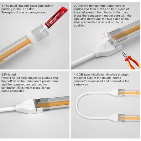 8mm 2 - Pin DC IP67 Connectors for Single COB LED Strip Light - House of LEDS