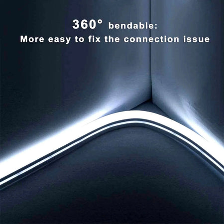 Cool White LED Neon Flex 24V DC Wireless 8x16mm 120LEDs/m IP65 Waterproof - ATOM LED