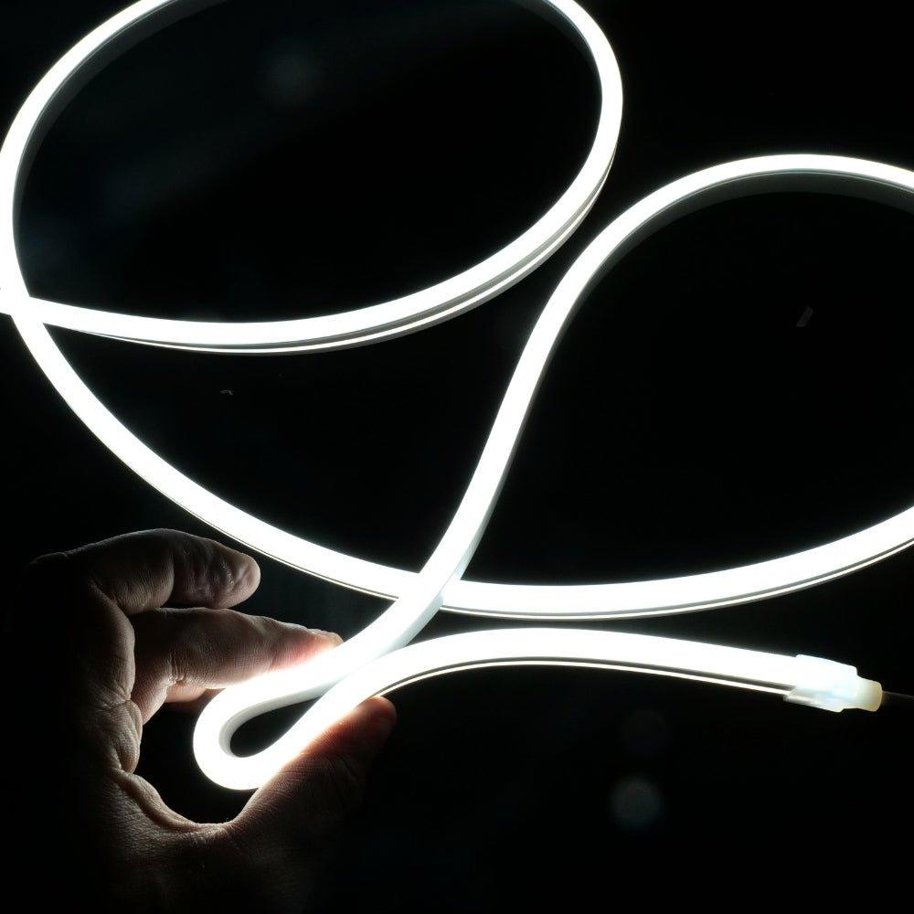 Cool White LED Neon Flex 12V 8x16mm 120 LEDs/m IP65 Waterproof 1cm Cut - House of LEDS