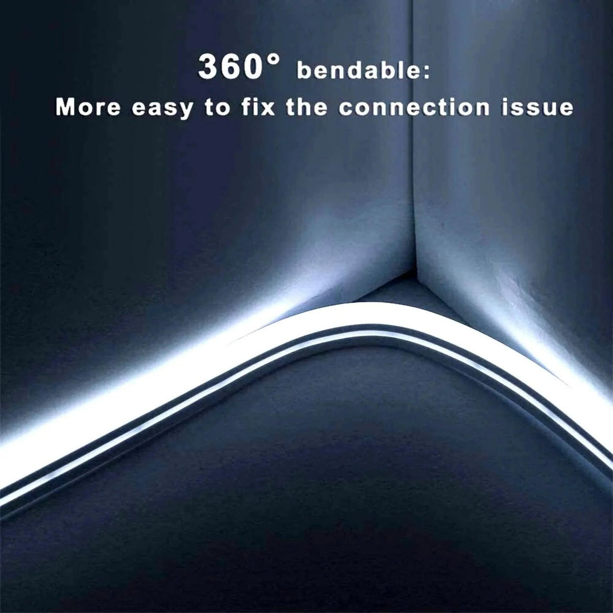 Cool White LED Neon Flex 12V 8x16mm 120 LEDs/m IP65 Waterproof 1cm Cut - House of LEDS