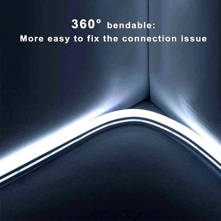 Cool White LED Neon Flex 12V 8x16mm 120 LEDs/m IP65 Waterproof 1cm Cut - House of LEDS