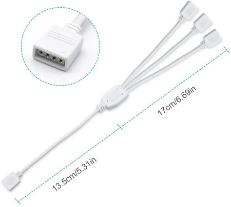 1 to 3 Ports Female/Male Connection Cable 4 Pin Splitter Cable — view 3 — House of LEDs UK