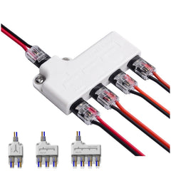 12V 2Pin LED Strip 2/3/4 Way Connector For Power Distribution Single Colour LED - House of LEDS