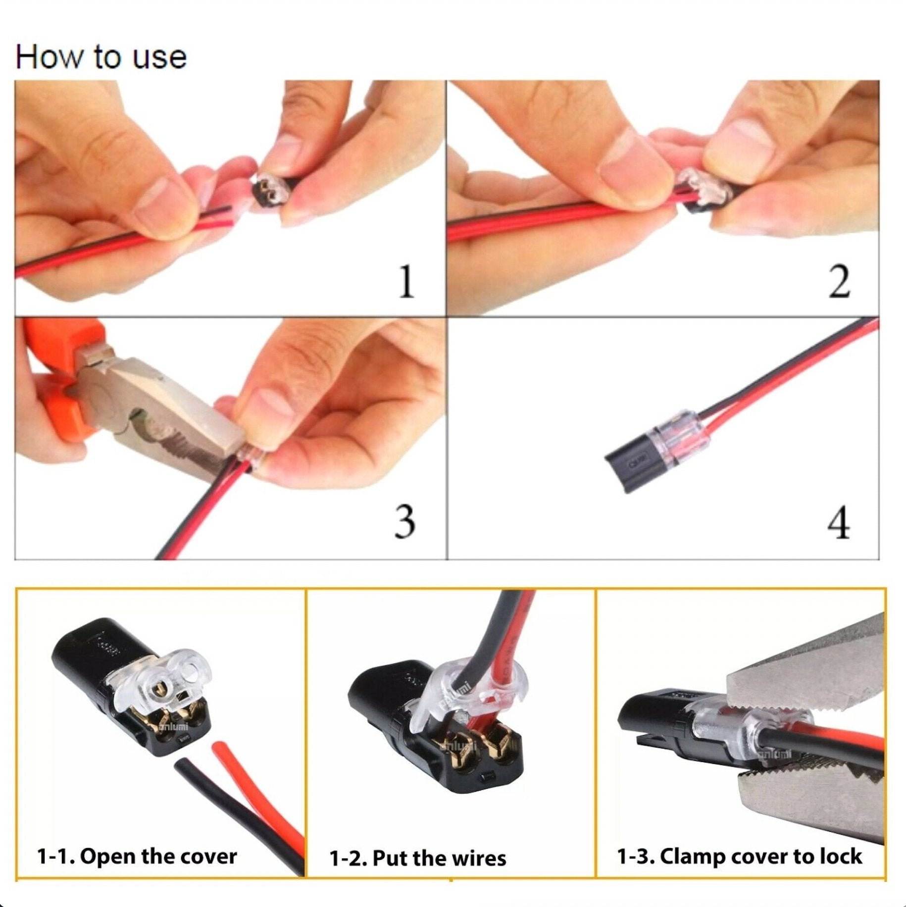 12V 2Pin LED Strip 2/3/4 Way Connector For Power Distribution Single Colour LED - House of LEDS