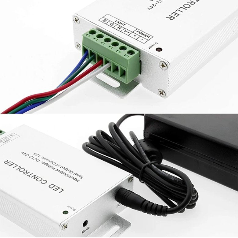 12V/24V 24A RGB LED Strip Controller with IR 44 Key Remote For RGB SMD 5050 3528 - House of LEDS