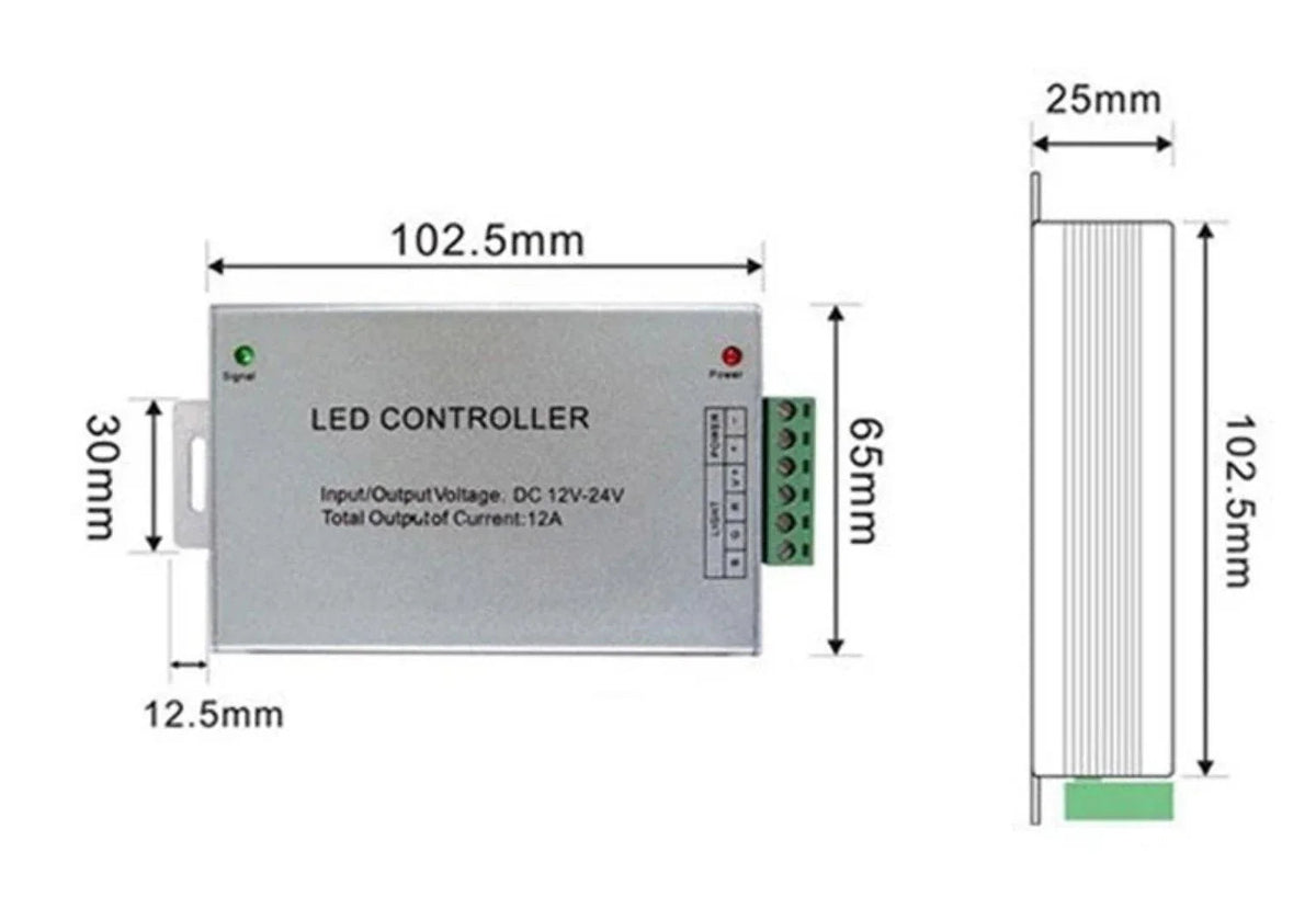 12V/24V 24A RGB LED Strip Controller with IR 44 Key Remote For RGB SMD 5050 3528 — view 7 — House of LEDs UK