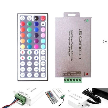12V/24V 24A RGB LED Strip Controller with IR 44 Key Remote For RGB SMD 5050 3528 - House of LEDS