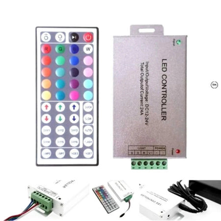 12V/24V 24A RGB LED Strip Controller with IR 44 Key Remote For RGB SMD 5050 3528 — House of LEDs UK
