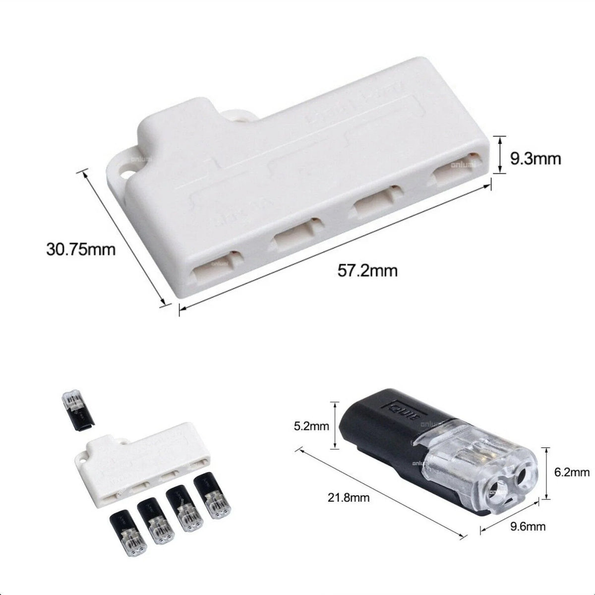12V/24V 2Pin LED Strip 2/3/4 Way Connector For Power Distribution Single Colour LED — view 2 — House of LEDs UK