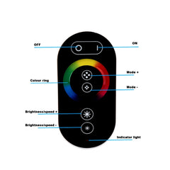 12V/24V RGB LED Strip Controller with Touch Remote 18A 3 Channel RGB LED Controller with RF Remote Control - House of LEDS