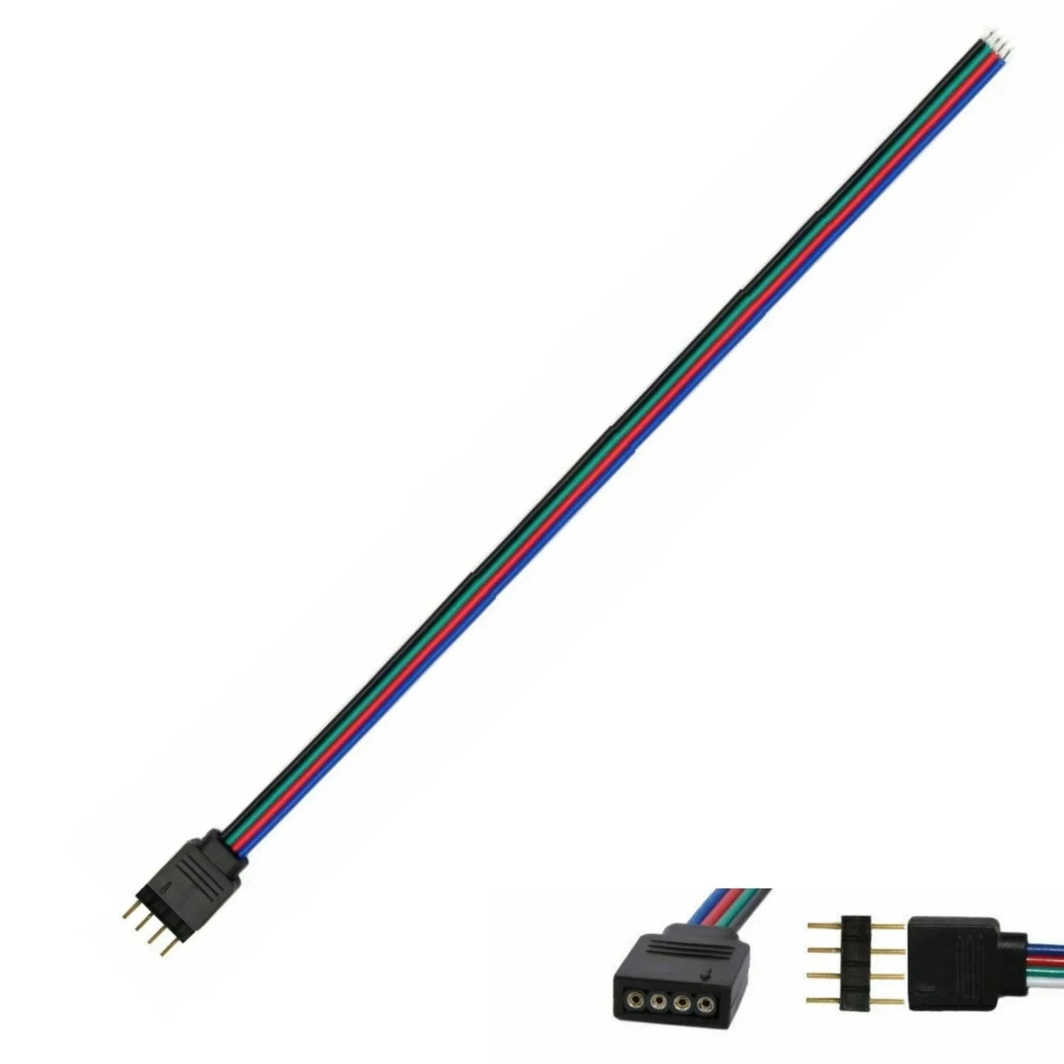 4 Pin RGB LED Strip & Neon Flex Connector 12V/ 24V with 0.5m Extension Cable — House of LEDs UK
