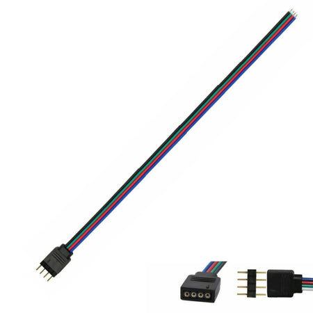4 Pin RGB LED Strip & Neon Flex Connector 12V/ 24V with 0.5m Extension Cable — House of LEDs UK