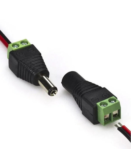 5 Sets 5.5mm x 2.1mm DC Male and Female Jack Connector for LED Strips — view 2 — House of LEDs UK