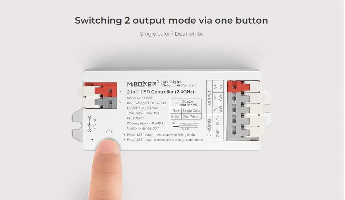 Miboxer E2-RF 2 in 1 LED RF Controller 12V-24V — view 6 — House of LEDs UK