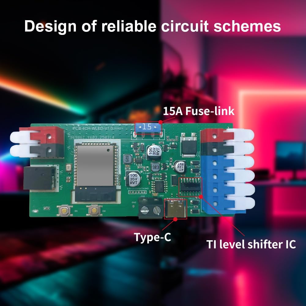 GLEDOPTO ESP32 WLED Digital LED Controller with 4 Channel With Mic/UART WIFI GL-C-017WL-D — view 5 — House of LEDs UK