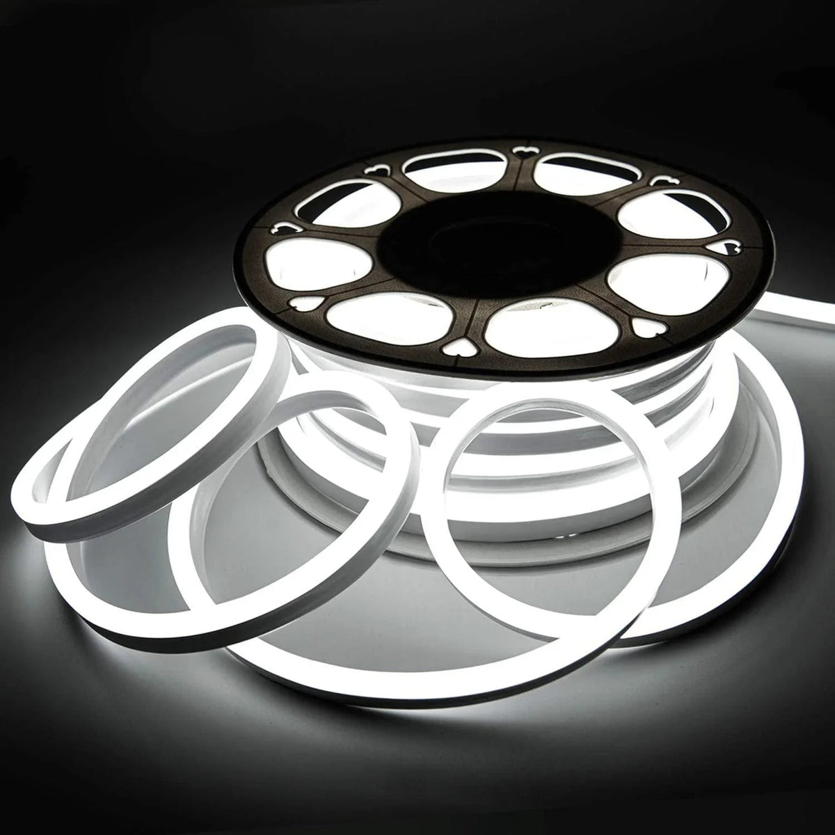 Cool White LED Neon Flex Wireless 8x16mm 120LEDs/m 220V 240V IP65 Waterproof with UK Plug - ATOM LED