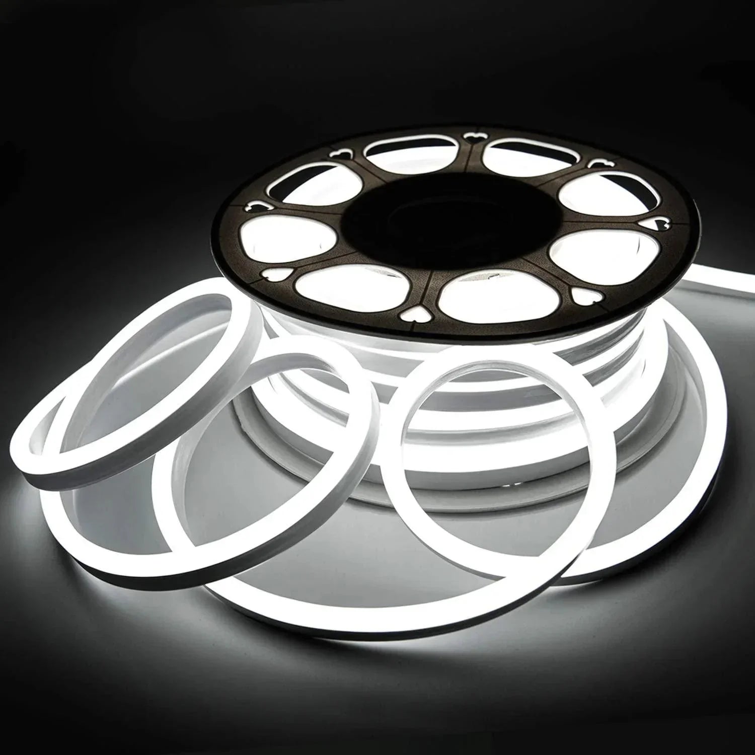 Cool White LED Neon Flex 220V 240V 8x16mm 120LEDs/m IP67 Waterproof with UK Plug - ATOM LED