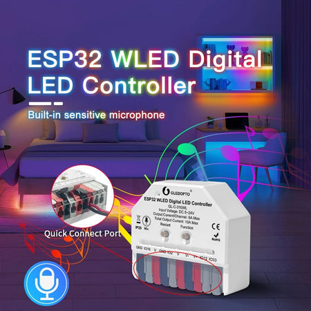 GLEDOPTO ESP32 Mini WLED Pixel Controller DIY Music GL-C-310WL — view 2 — House of LEDs UK