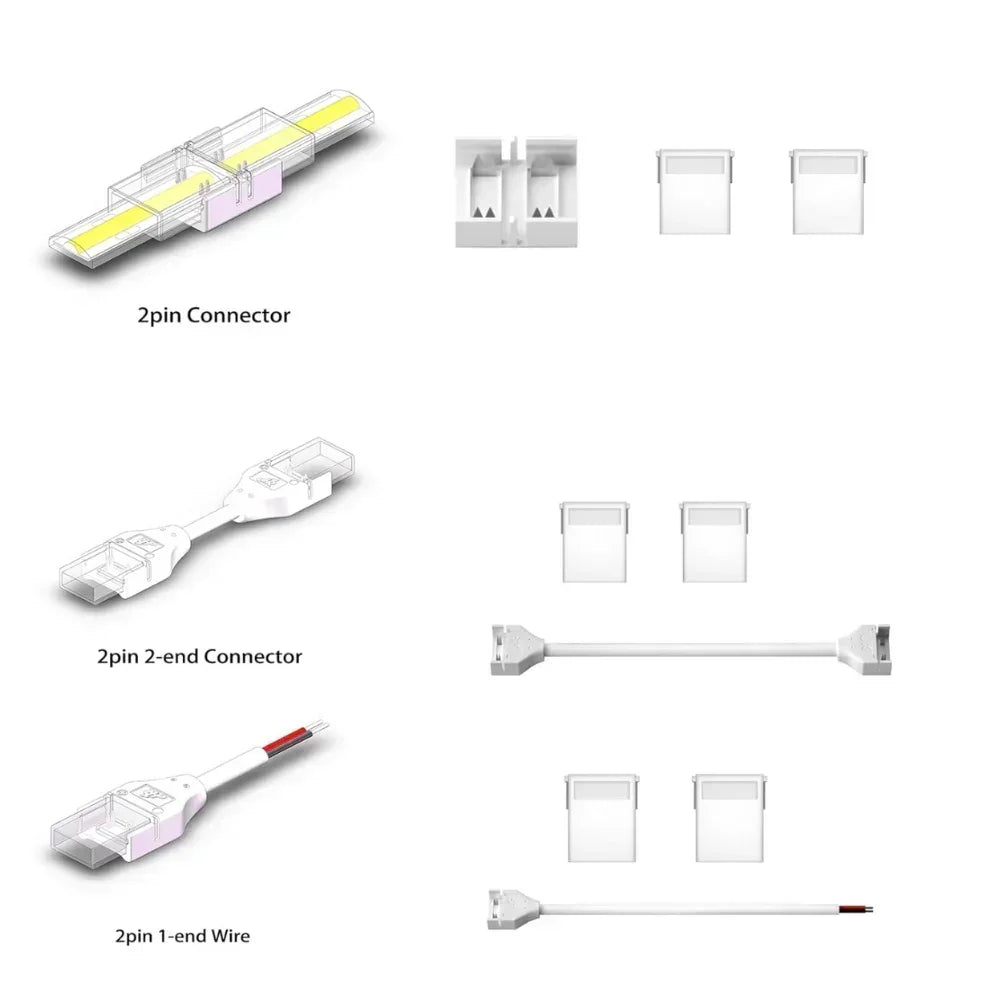 8mm 2-Pin DC IP68 Connectors for Single COB LED Strip Light — view 3 — House of LEDs UK