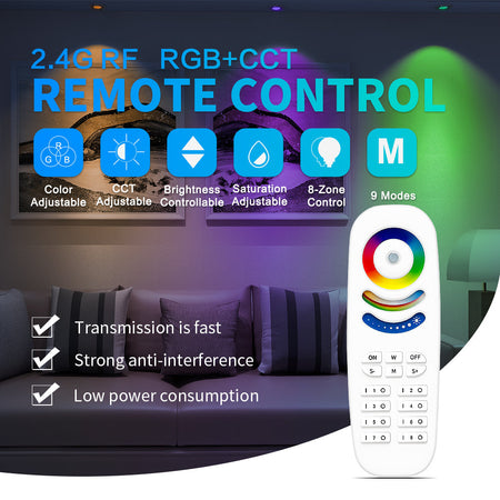 GLEDOPTO 8 Group RGB+CCT Remote Control GL-RC-009 — view 2 — House of LEDs UK