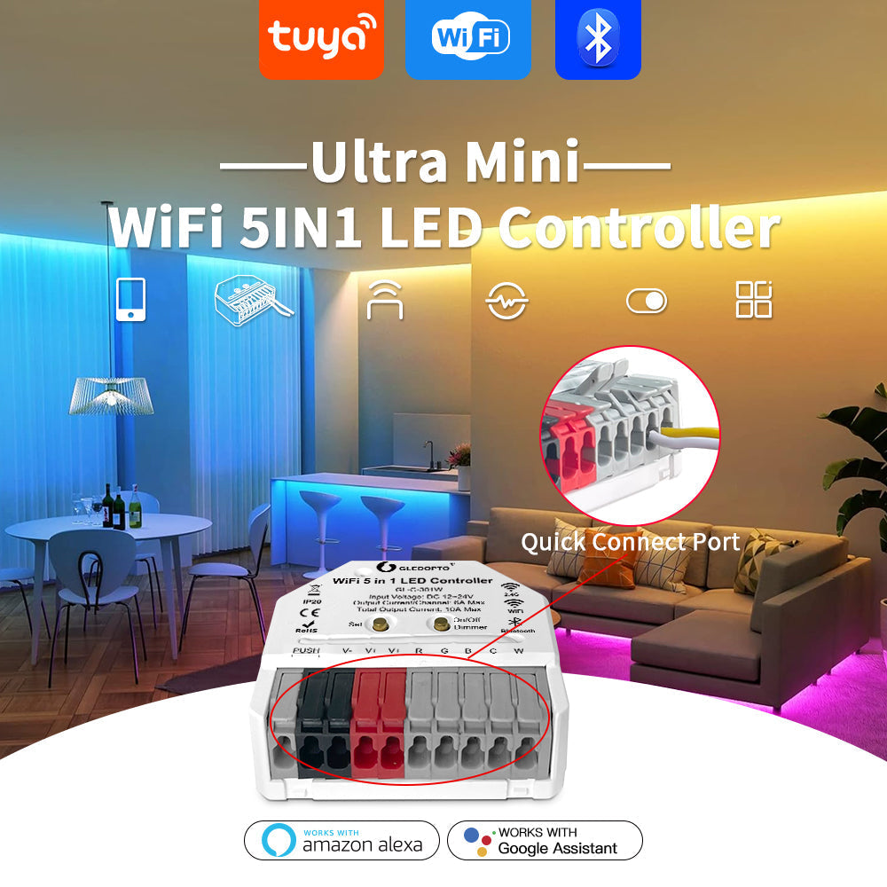 GLEDOPTO Ultra Mini WiFi 5 in 1 LED Controller GL-C-301W — view 4 — House of LEDs UK
