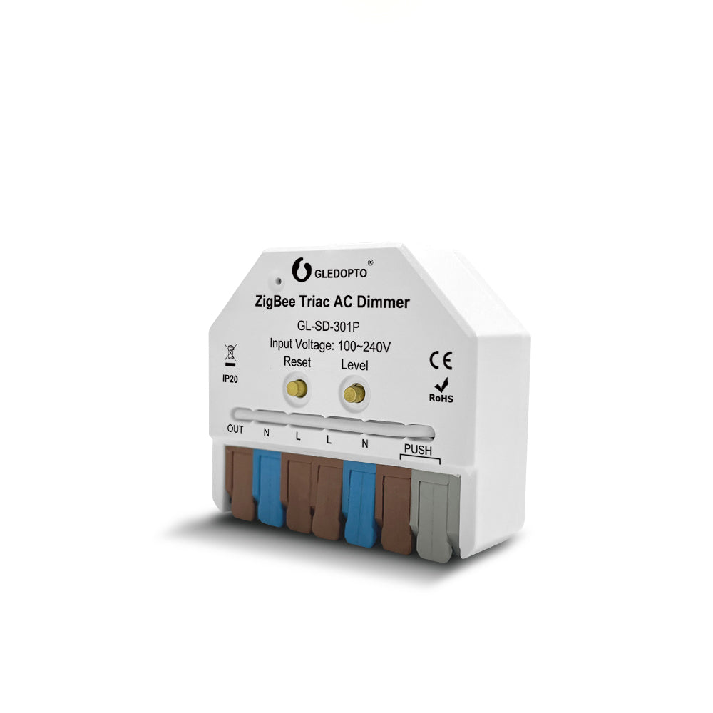 Gledopto ZigBee AC Triac In-Wall Dimmer Control Box with Button GL-SD-301P