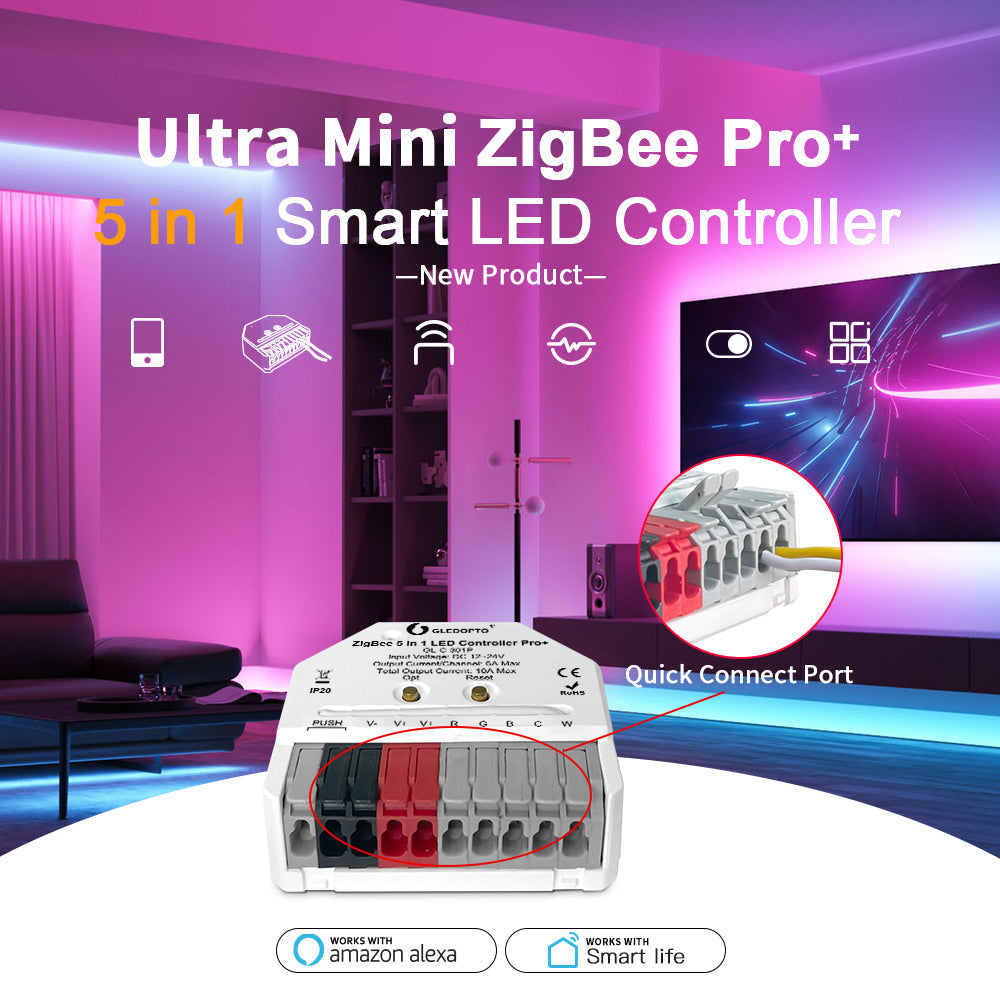 GLEDOPTO ZigBee Pro+ Ultra Mini Wi-Fi 5 in 1 LED Smart Controller GL-C-301P — view 13 — House of LEDs UK