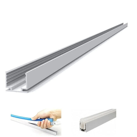 6x12mm Aluminium Channel Profile Track for IP65 Neon Flex 1 Metre — view 3 — House of LEDs UK