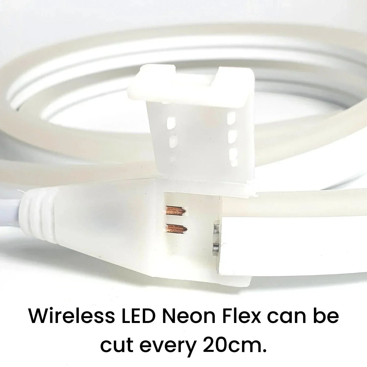 Cool White LED Neon Flex Wireless 8x16mm 120LEDs/m 220V 240V IP65 Waterproof with UK Plug - ATOM LED