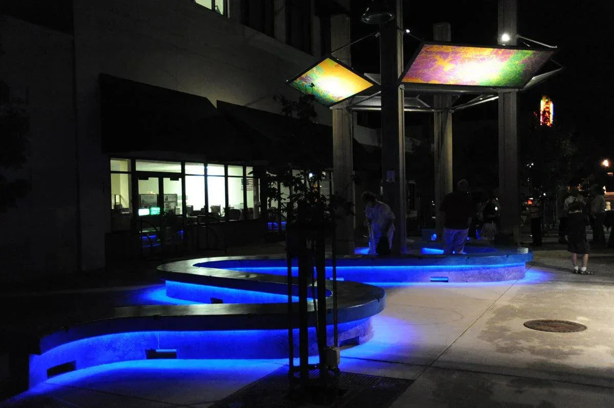 Blue LED Neon Flex 8x16mm 120LEDs/m AC 220 240V IP67 Waterproof with UK Plug - ATOM LED