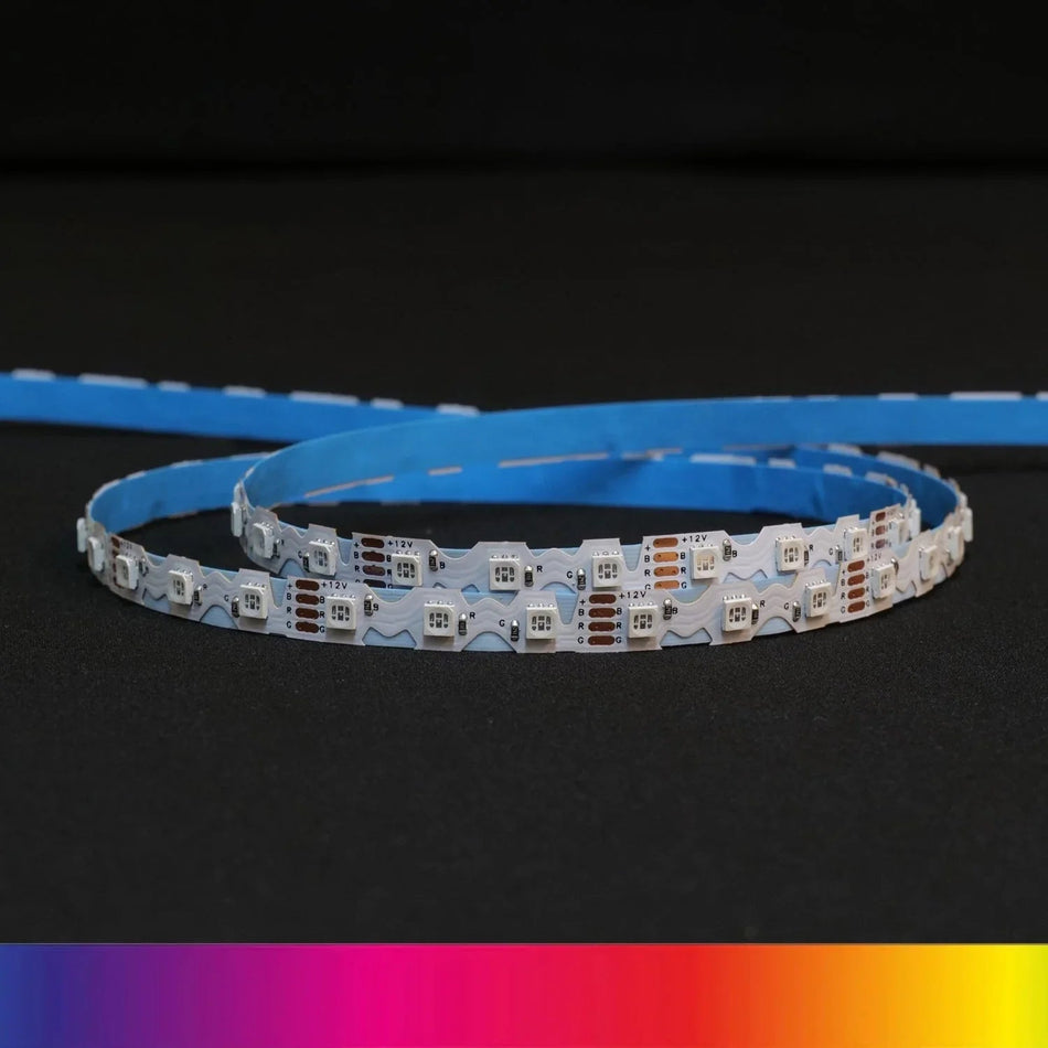 Bendable S-Shape RGB LED Strip 3835 Zig Zag IP20 Waterproof 12V 90 LEDs/m 8mm — House of LEDs UK