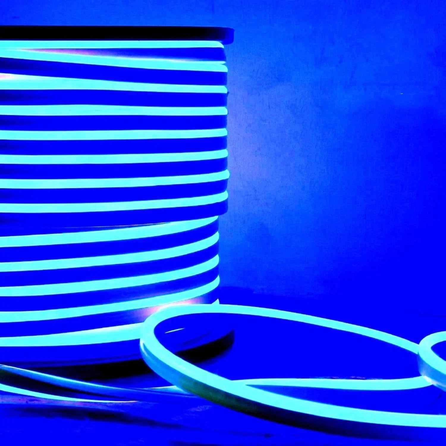 Blue LED Neon Flex AC 220V 240V 8x16mm 120LEDs/m IP65 Waterproof with UK Plug - ATOM LED