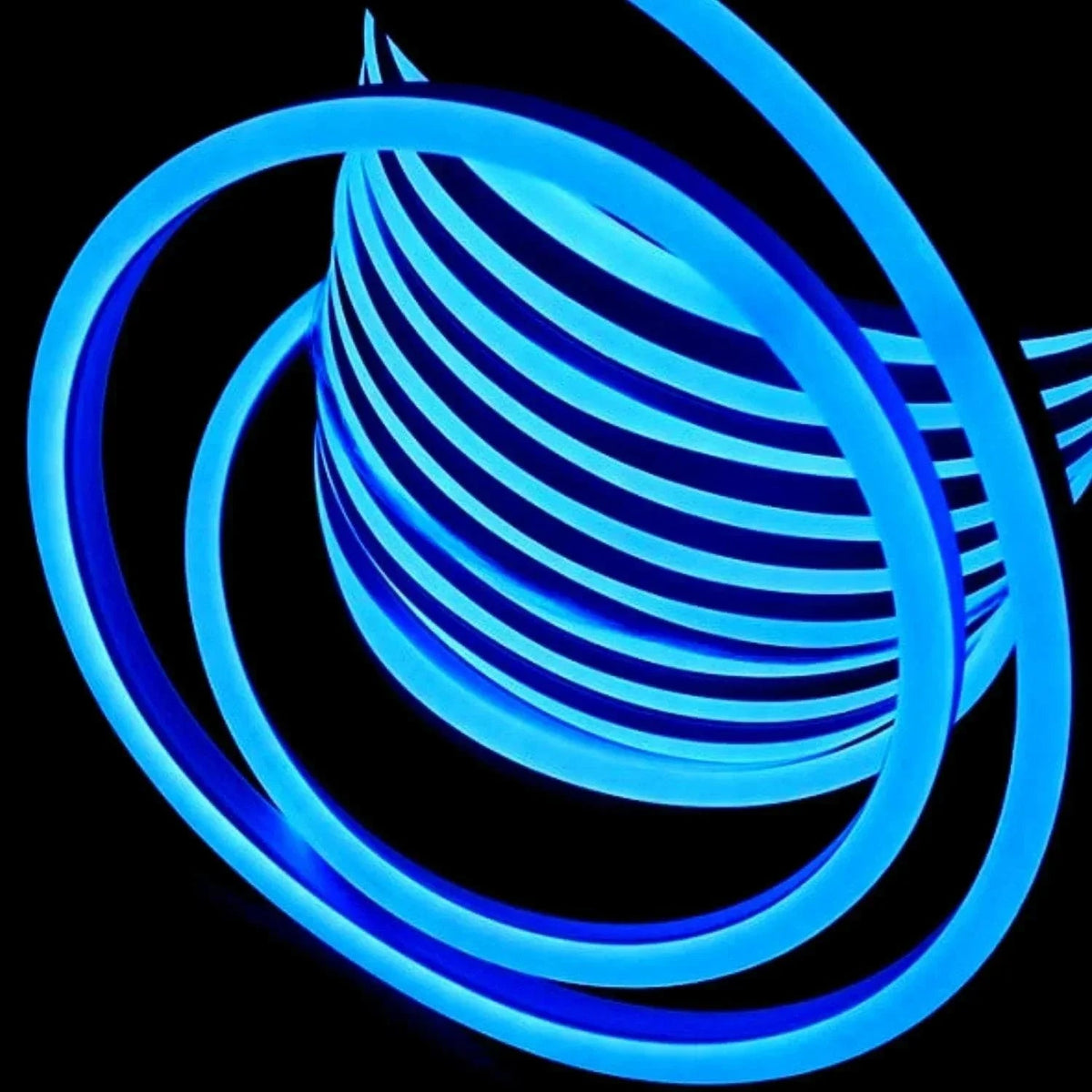 Blue LED Neon Flex 8x16mm 120LEDs/m AC 220 240V IP67 Waterproof with UK Plug - ATOM LED