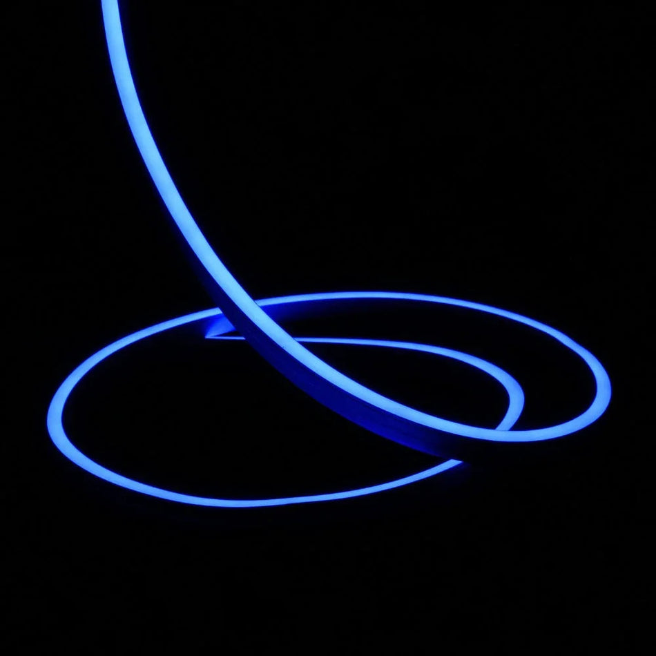 Blue LED Neon Flex 24V 8x16mm 120LEDs/m IP65 Waterproof 15m — House of LEDs UK