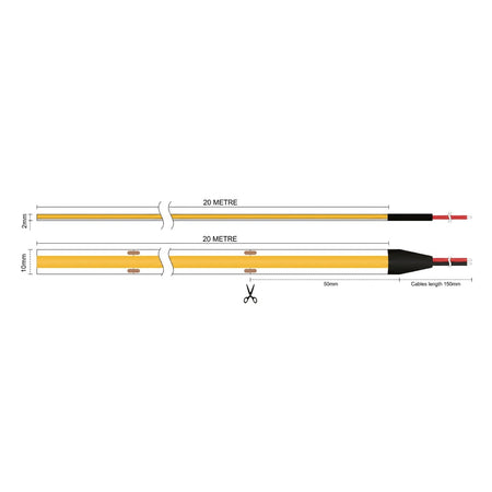 Cool White 6500K COB LED Strip 24V 10mm 480LEDs/m IP20 20m Run — product view 4