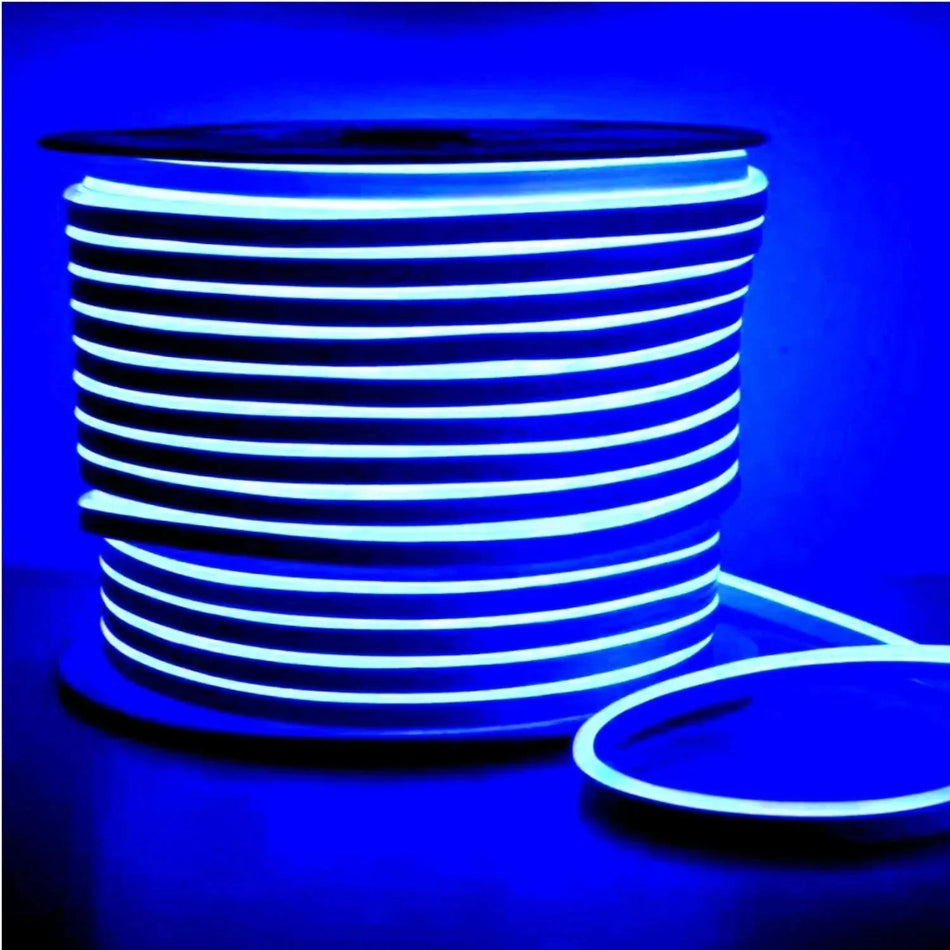 Blue LED Neon Flex 8x16mm 120LEDs/m AC 220 240V IP65 Waterproof with UK Plug — House of LEDs UK