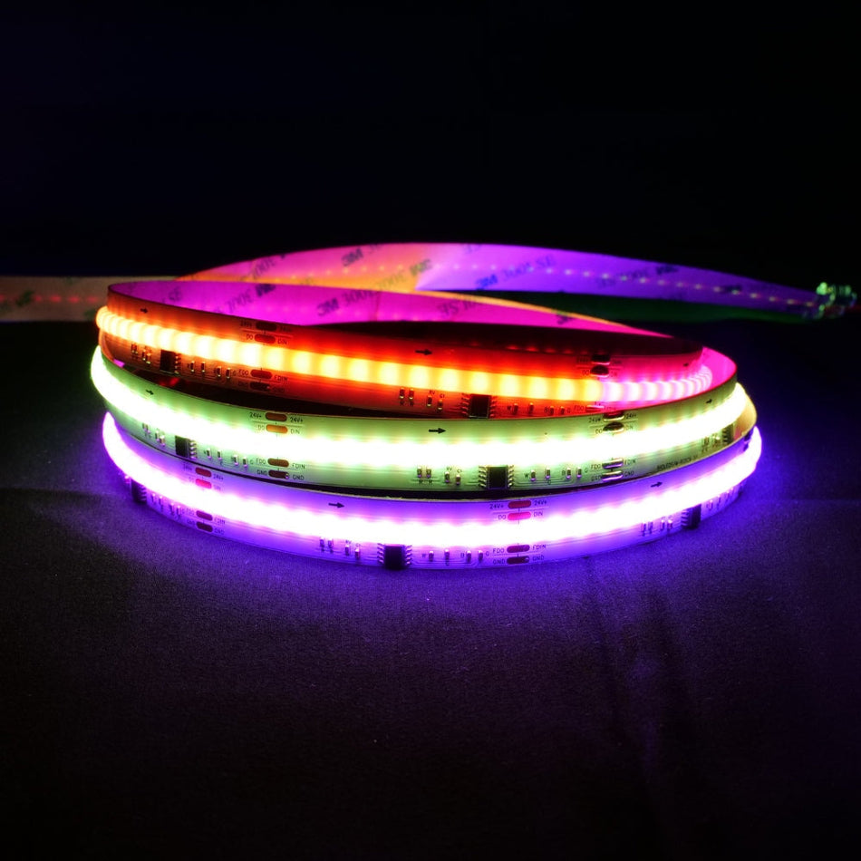 Digital Pixel RGB CCT COB Strip 24V IP20 840 LEDs/m WS2805 15mm Wide — House of LEDs UK