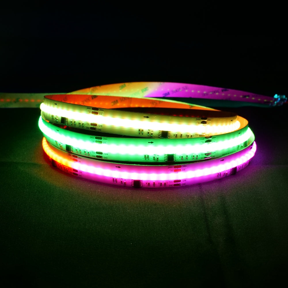Digital Pixel RGB CCT COB Strip 24V IP20 840 LEDs/m WS2805 15mm Wide — view 3 — House of LEDs UK
