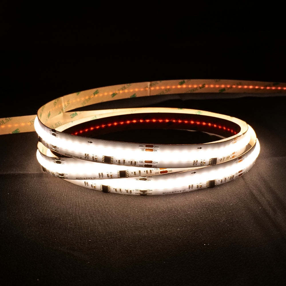 Digital Pixel RGB CCT COB Strip 24V IP20 840 LEDs/m WS2805 15mm Wide — view 5 — House of LEDs UK