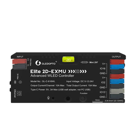 GLEDOPTO Elite 2D-EXMU ESP32 WLED Digital LED Controller with Ethernet Connection GL-C-616WL — House of LEDs UK