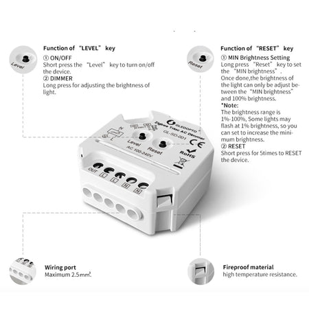 GLEDOPTO ZigBee Triac AC 100 - 240V Dimmer GL-SD-001 — view 3 — House of LEDs UK