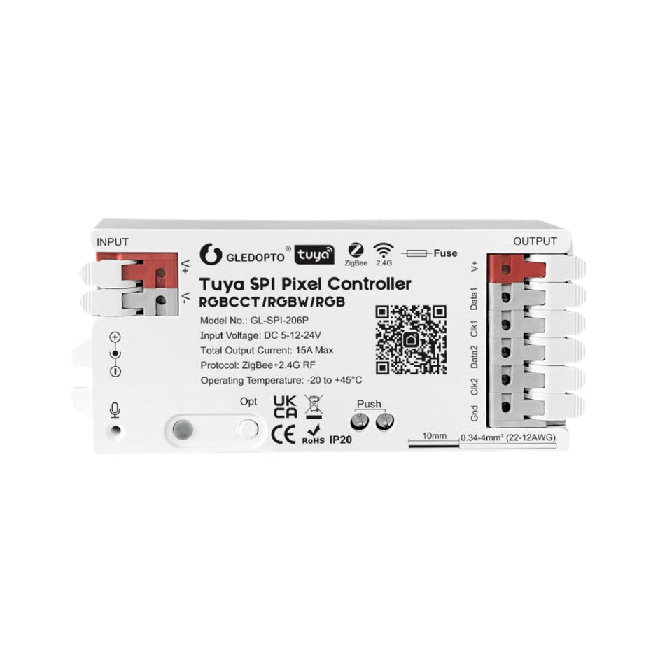 GLEDOPTO Zigbee Tuya SPI Pixel Controller RGBCCT RGBW RGB WiFi LED Controller Music Sync Work with Smart Life Google Alexa Yandex GL-SPI-206P — House of LEDs UK