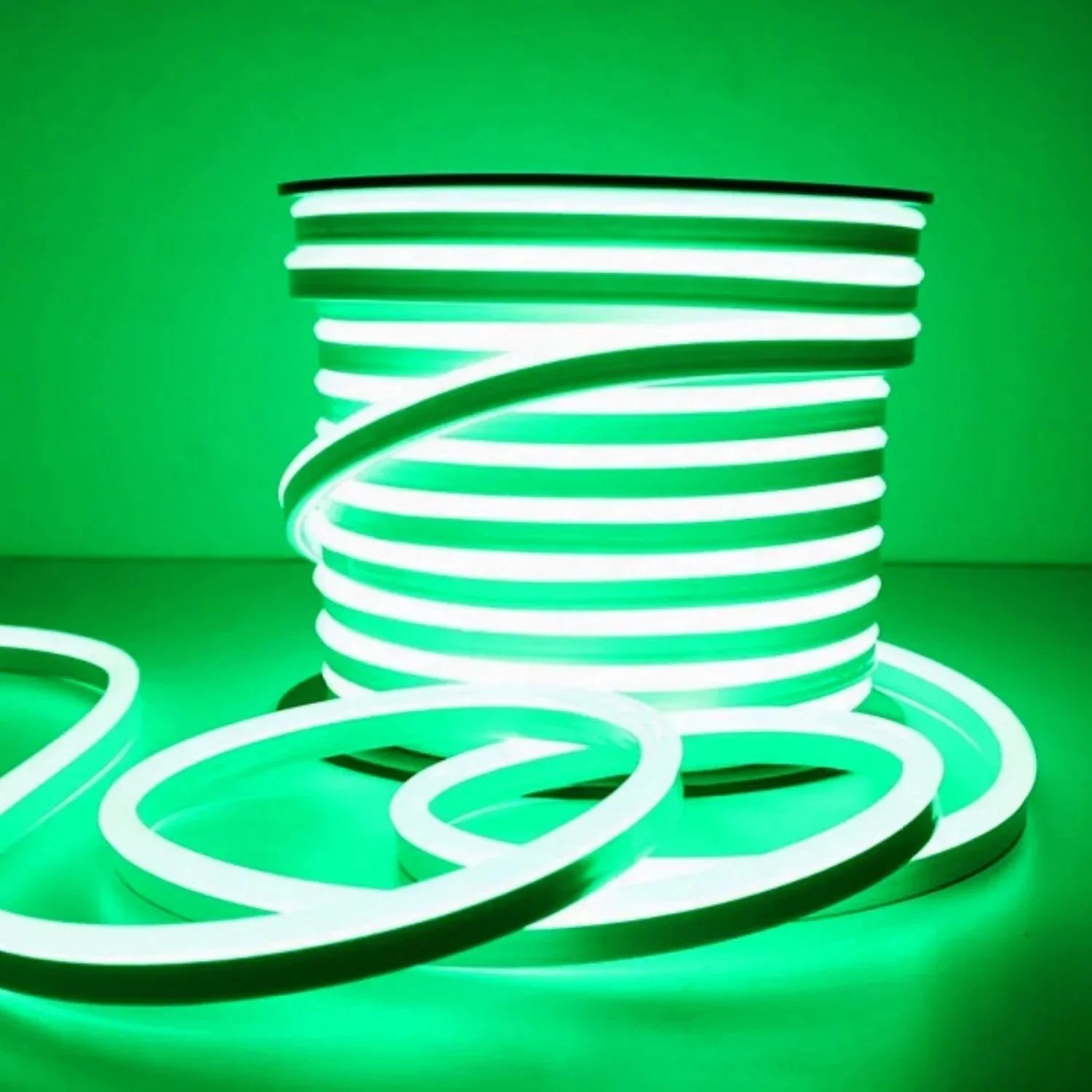 Green LED Neon Flex 220V 240V 8x16mm 120LEDs/m IP65 Waterproof with UK Plug — House of LEDs UK