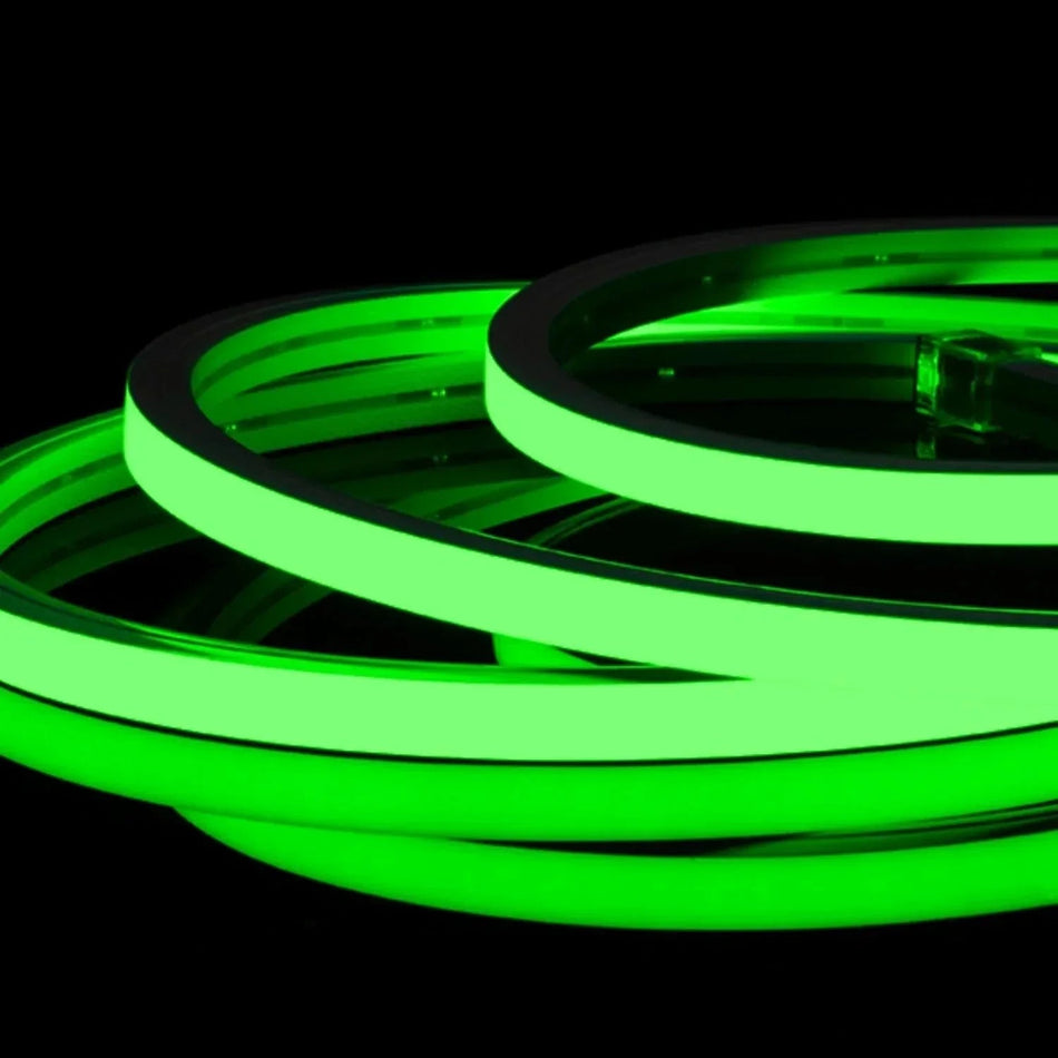 Green LED Neon Flex 220V 240V Flat Shape Top Bend 20cm Cut IP65 with UK Plug — House of LEDs UK