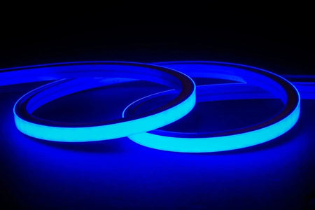 Blue LED Neon Flex 16x16mm 220V 240V Top Bending 120LEDs/m 20cm Cut IP65 Waterproof with UK Plug — view 4 — House of LEDs UK