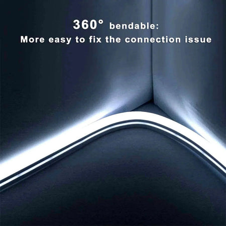 Cool White LED Neon Flex AC 220V 240V 8x16mm 120LEDs/m IP65 Waterproof with UK Plug - ATOM LED