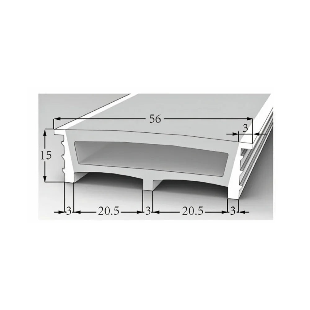 LED Strip Silicone Neon Flex Profile Cover Body Flexible Bendable 50x15mm — view 3 — House of LEDs UK
