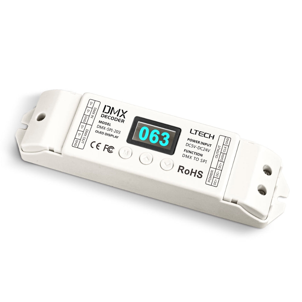 LTECH DMX-SPI-203 DC5-24V DMX512 SPI 1024 Digital Pixels IC Decoder Controller — view 2 — House of LEDs UK