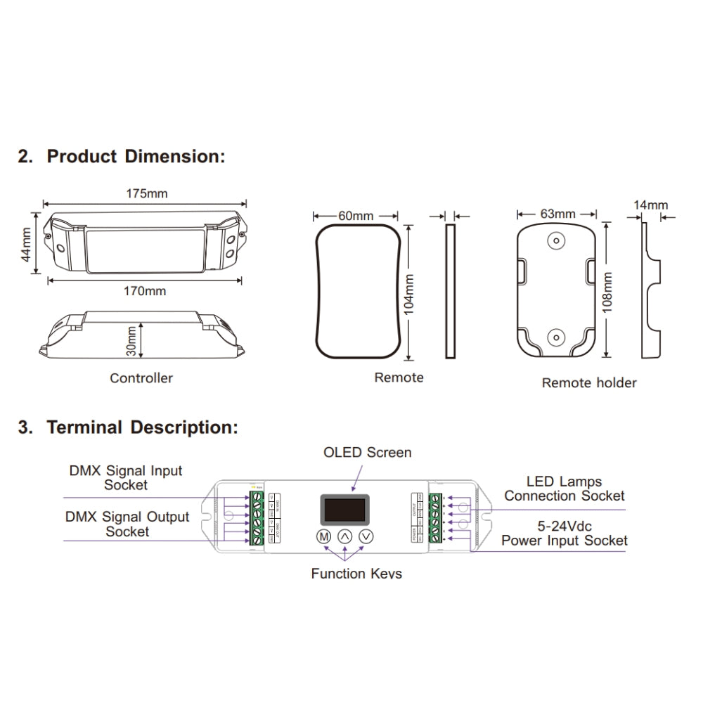 LTECH DMX-SPI-203 DC5-24V DMX512 SPI 1024 Digital Pixels IC Decoder Controller — view 4 — House of LEDs UK
