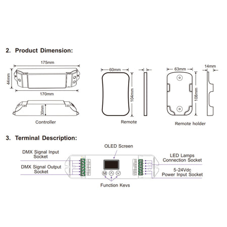 LTECH DMX-SPI-203 DC5-24V DMX512 SPI 1024 Digital Pixels IC Decoder Controller — view 4 — House of LEDs UK